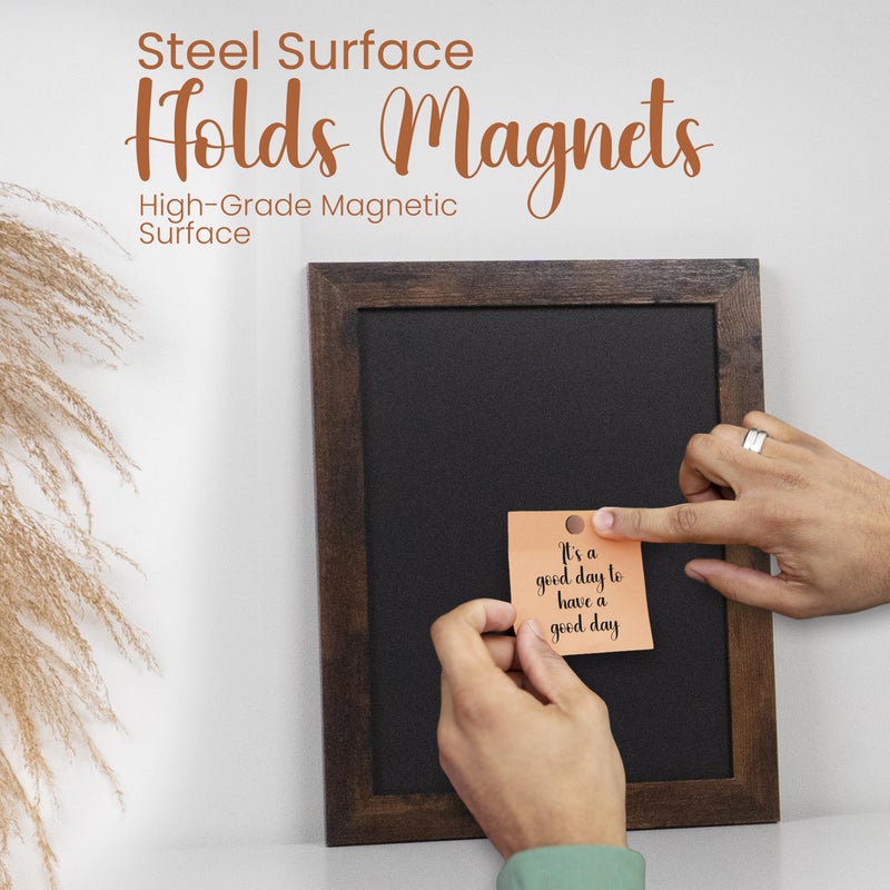 Loddie Doddie Magnetic Chalkboard - 11 x 14 in, Rustic Frame - Easy-to-Erase, Stain-Resistant Chalkboard Calendar for Wall - Magnetic Bulletin Board for Photos & Crafts - Kitchen & Office Menu Board - Image 4